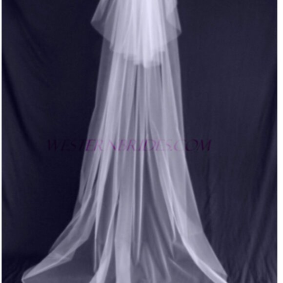 2 Tier Chapel Veil Diamond White Blusher - Picture 4 of 4